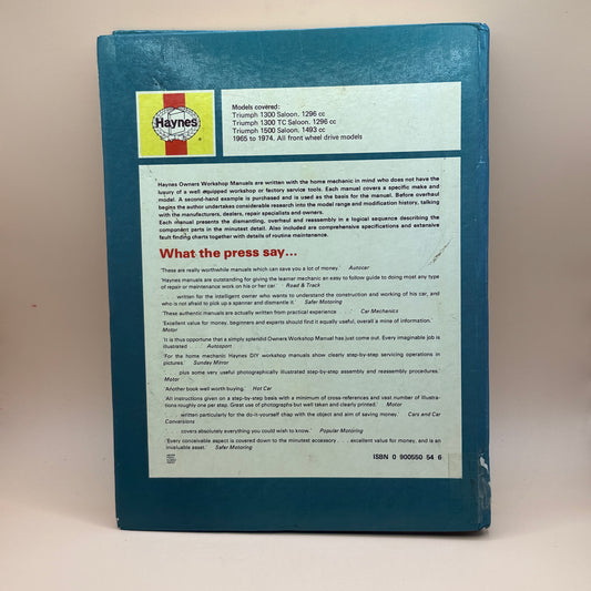Triumph 1300 & 1500 Owners Workshop Manual by Haynes Publishing