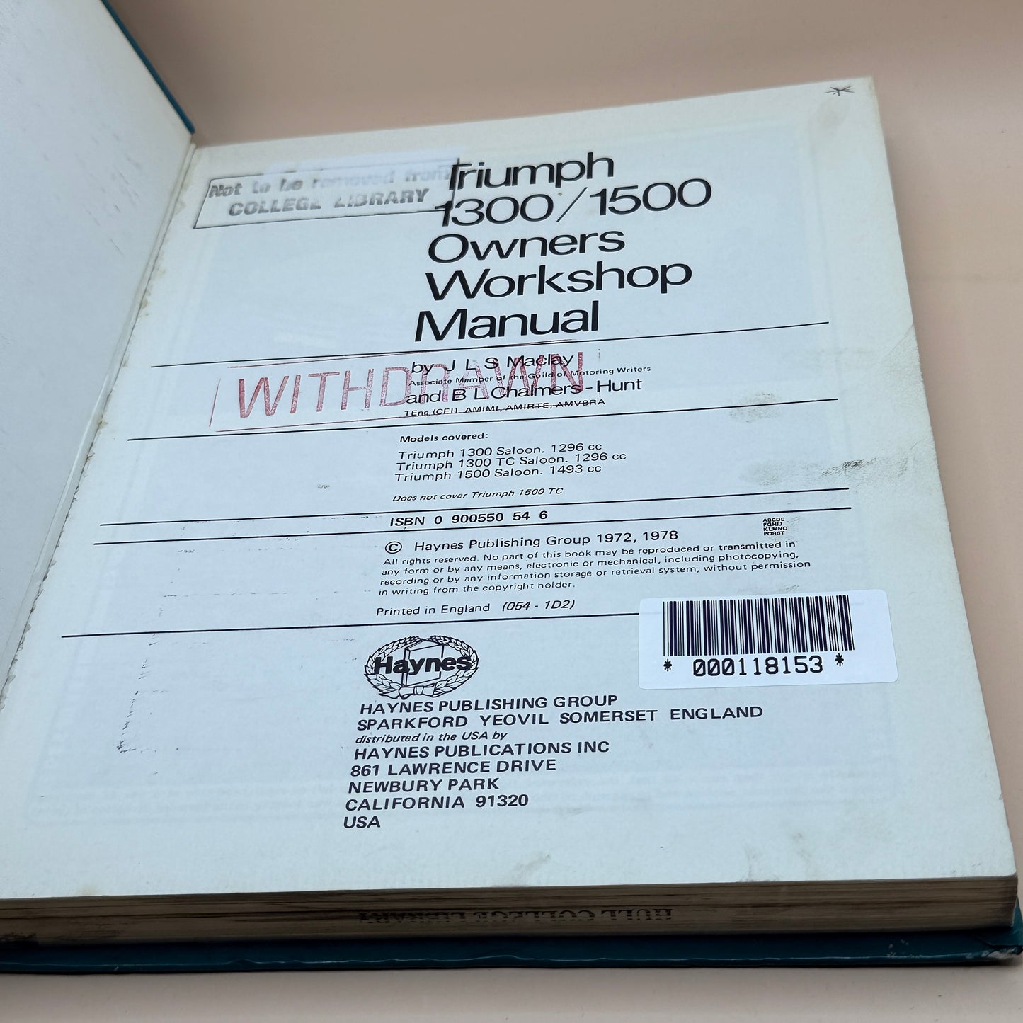 Triumph 1300 & 1500 Owners Workshop Manual by Haynes Publishing