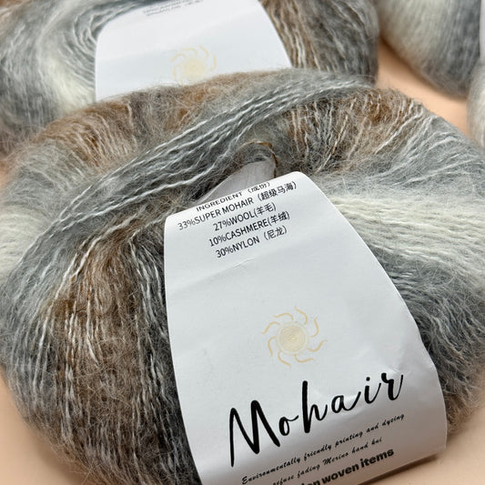 Mohair Blend Knitting Yarn Bundle 6x 25g Yarn Skeins 150g