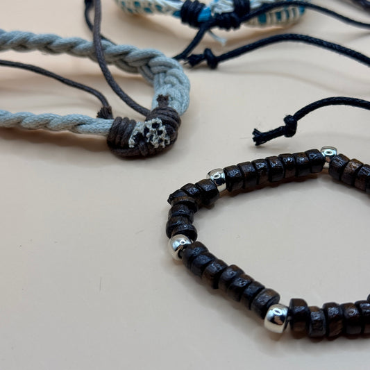 5x Mixed Beaded & Woven Casual Bracelet Set