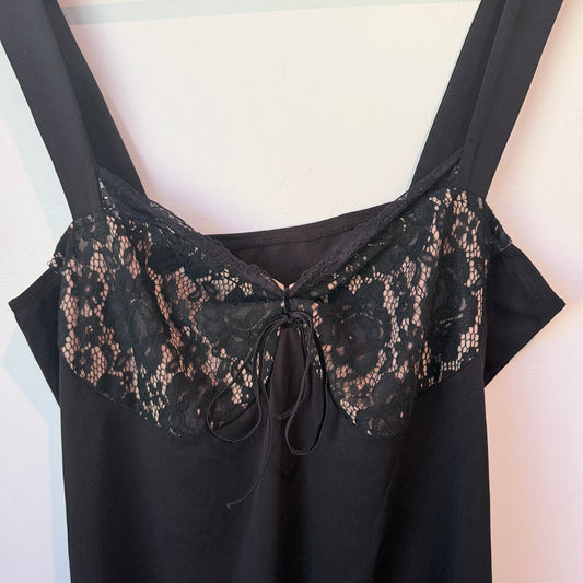 Cider Black Lace Trim Mini Dress 1XL