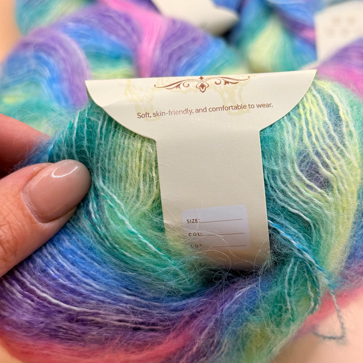 Rainbow Angora Mohair Yarn – 5x 25g Skeins 125g