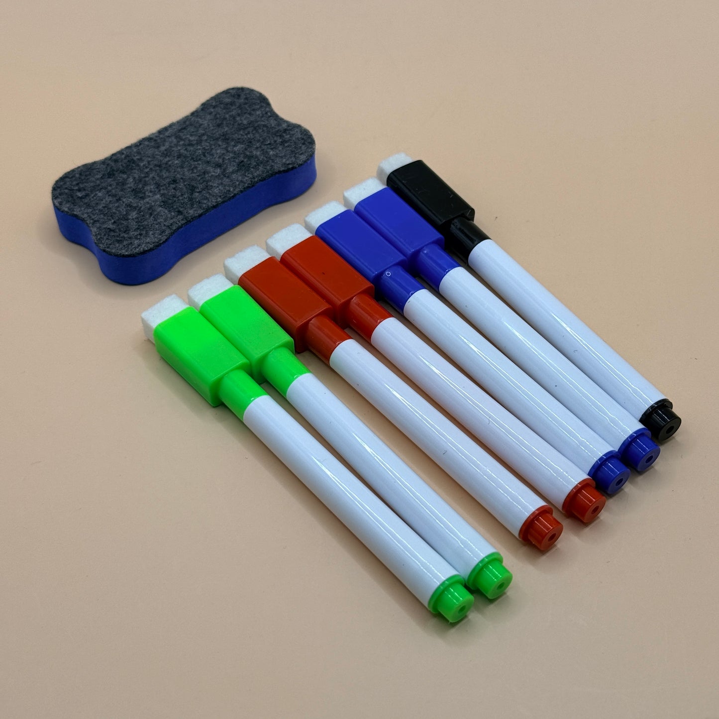 Magnetic Whiteboard Marker Set with Eraser – 7 Pieces