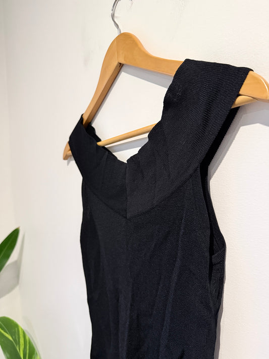MNG Off-the-shoulder Rib-knit Top Size 5