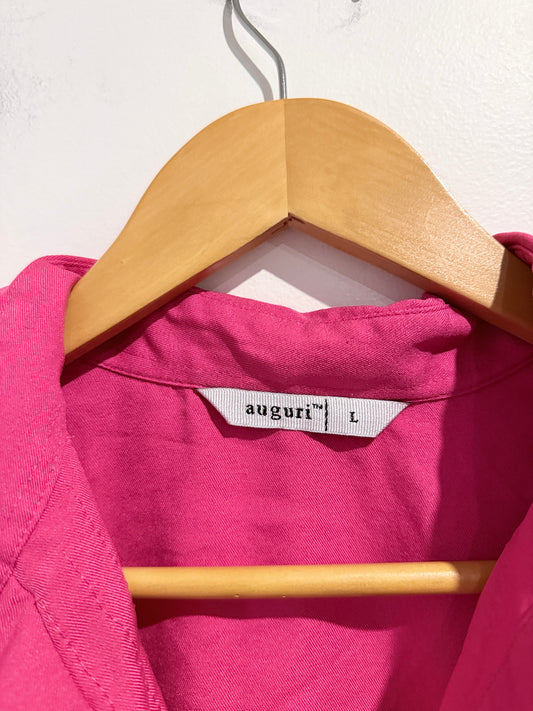 Auguri Short-sleeve Button-up Cropped Shirt Size L