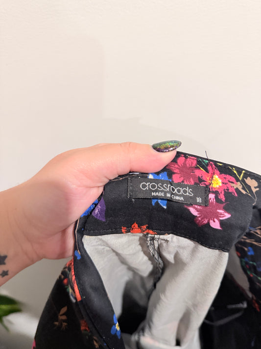 Crossroads Floral Print Cigarette Pants Size 18