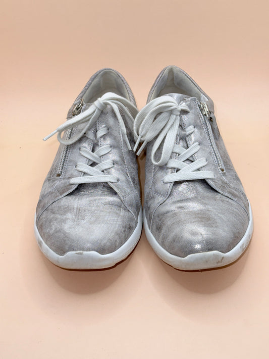 Waldläufer K-iris Metallic Zip Sneakers – Silver – Women’s Comfort Shoes