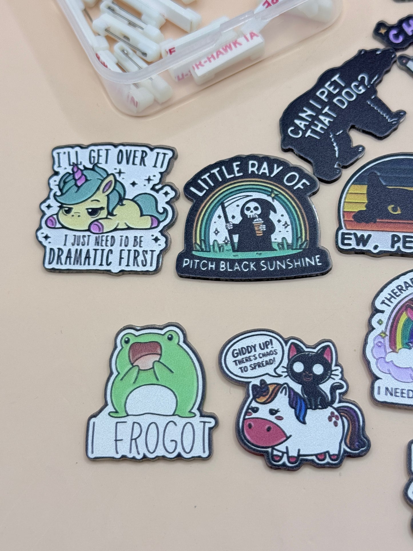 Assorted Meme & Animal Badge Pin Lot