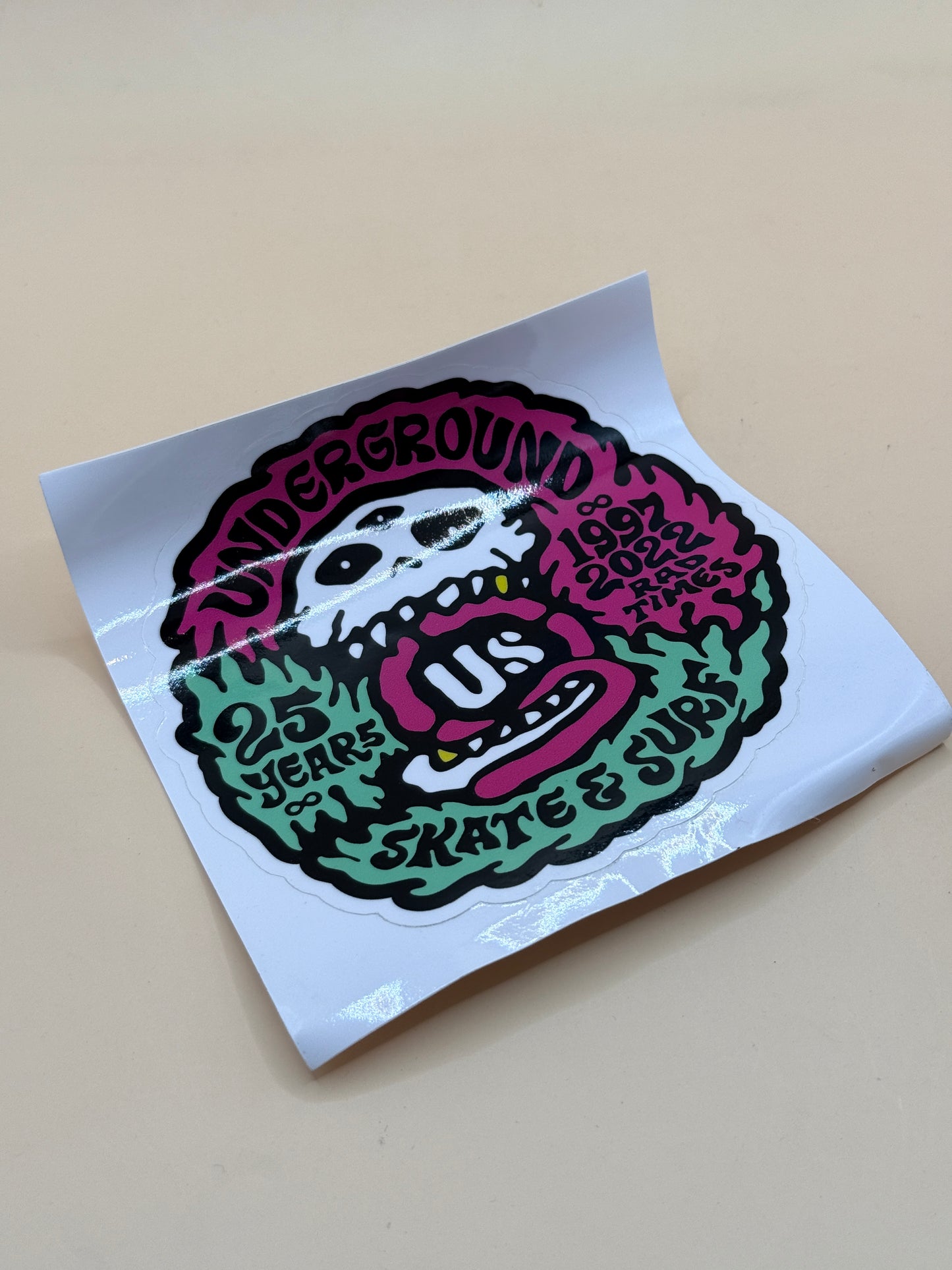 Underground Skate & Surf 25 Years Sticker Decal
