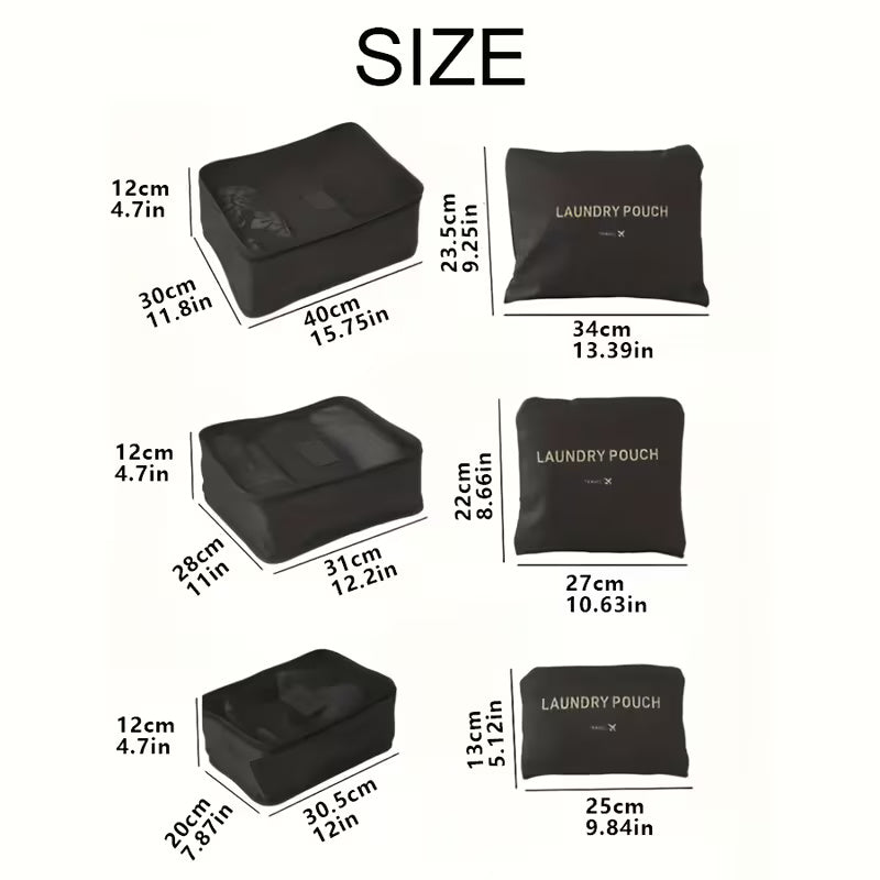 6pc Oxford Cloth Travel Storage Bag Set