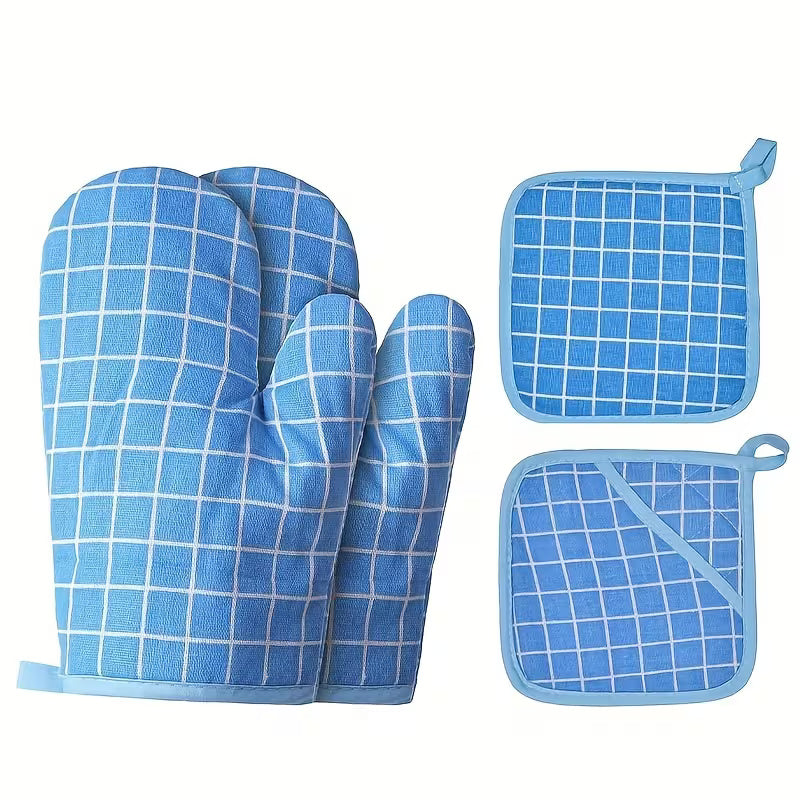 Blue Oven Mitt & Pot Holder set