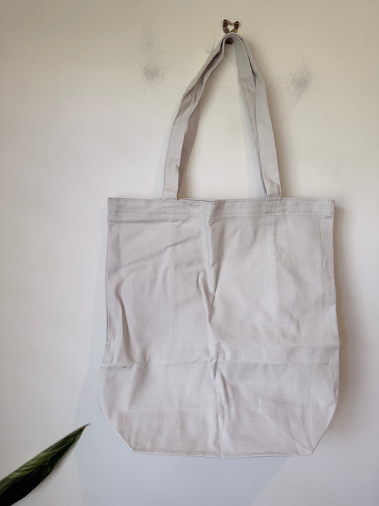 Vogue Canvas Tote Bag – Light Beige