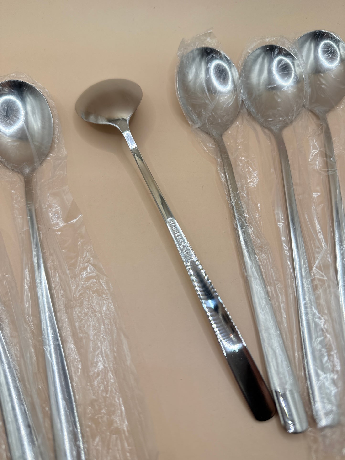 Set of 6 Stainless Steel Spoons – Modern Satin Finish