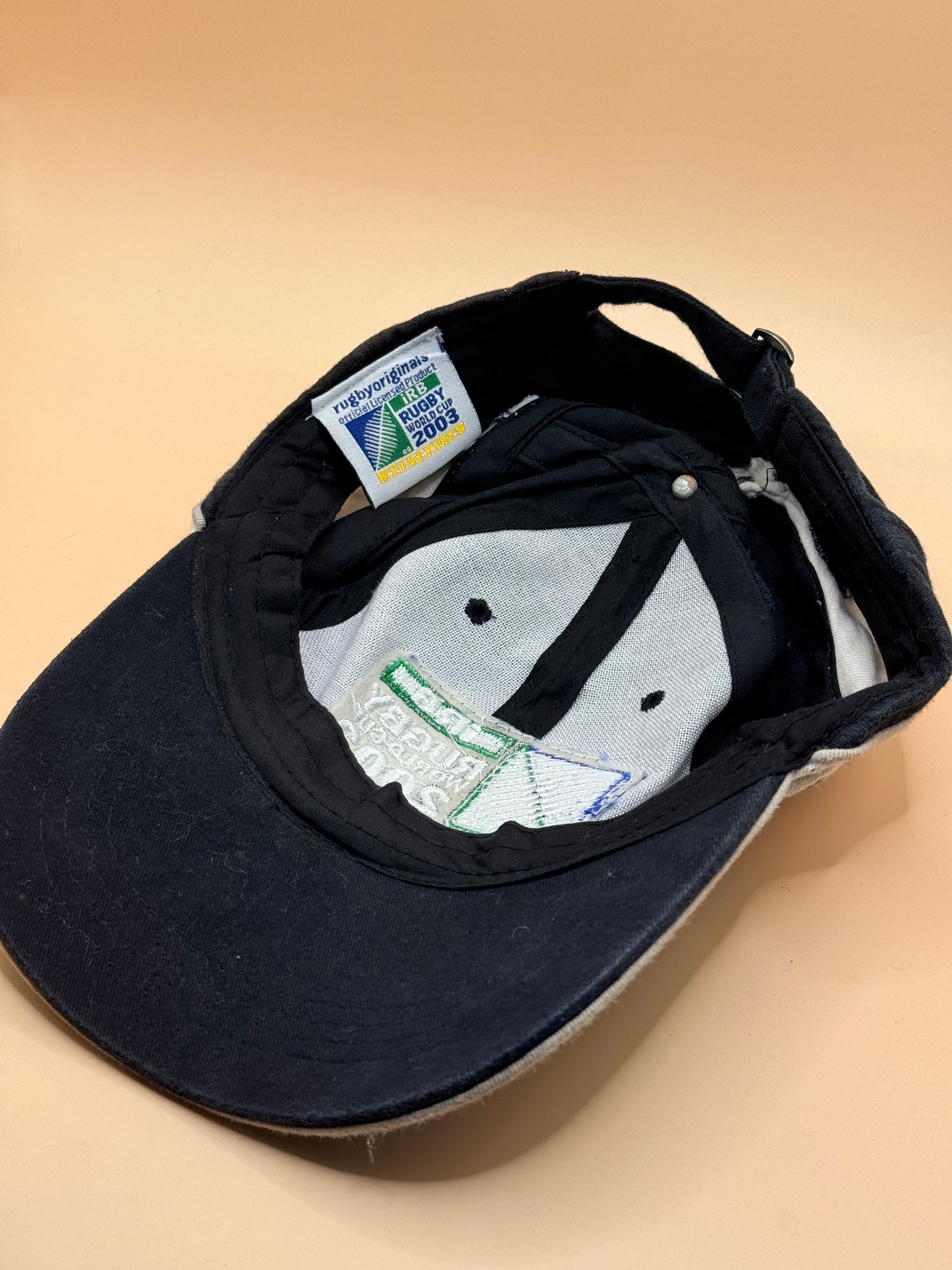 IRB Rugby World Cup 2003 New Zealand Supporter Cap Hat Black Adjustable