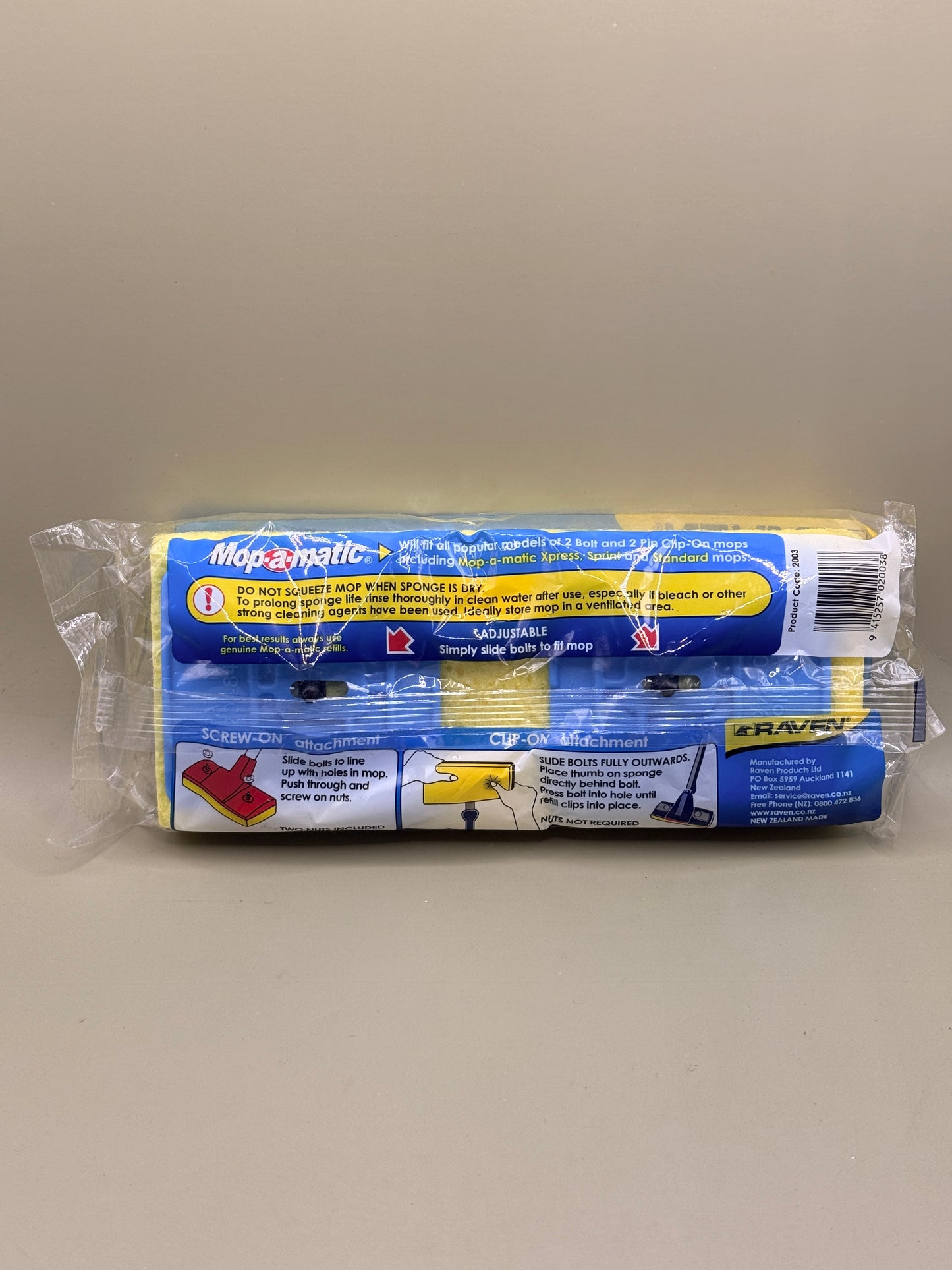 Raven Mop-a-matic Multi-Fit Sponge Mop Refill