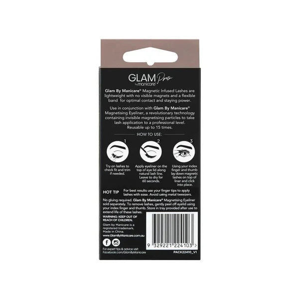 Manicare Lashes Magnetic Infused Glam Pro Lightweight No Adhesive Reusable Devyn Luxe