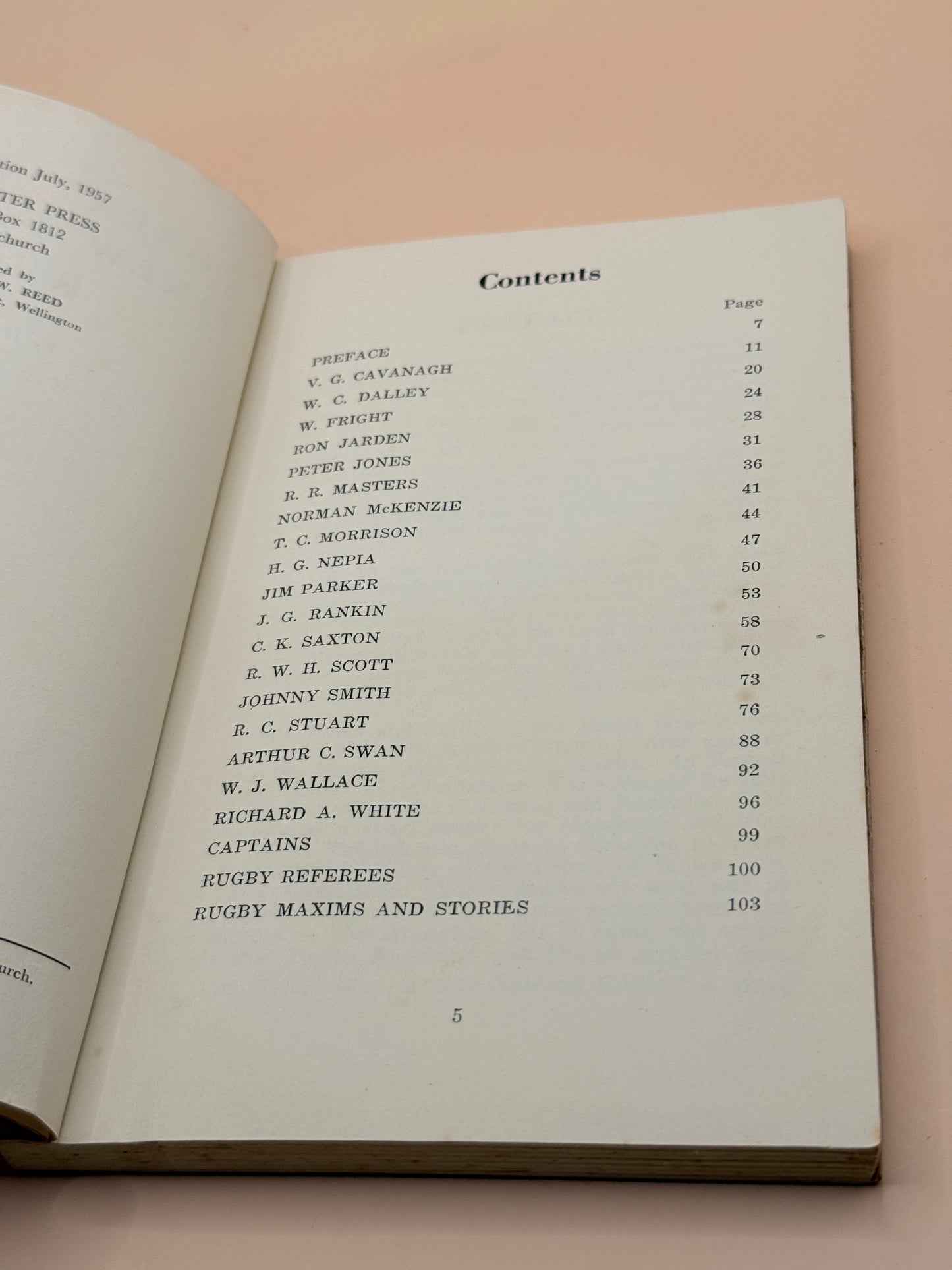 Great Men of New Zealand Rugby by H. Tillman First Edition 1957