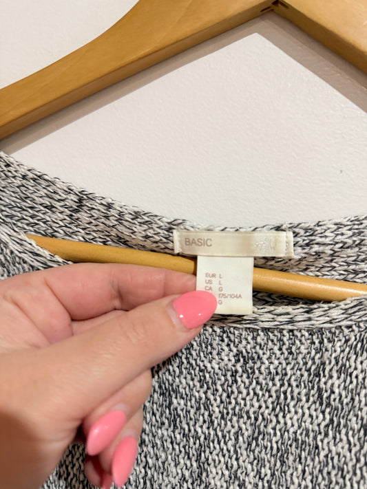 H & M Basic Marled Knit Sweater Size L