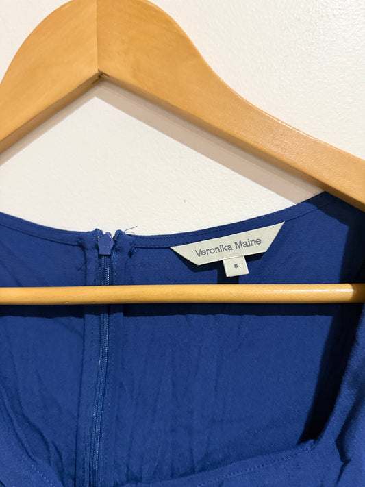 Veronika Maine Short-sleeve Cowl-neck Top Size 8