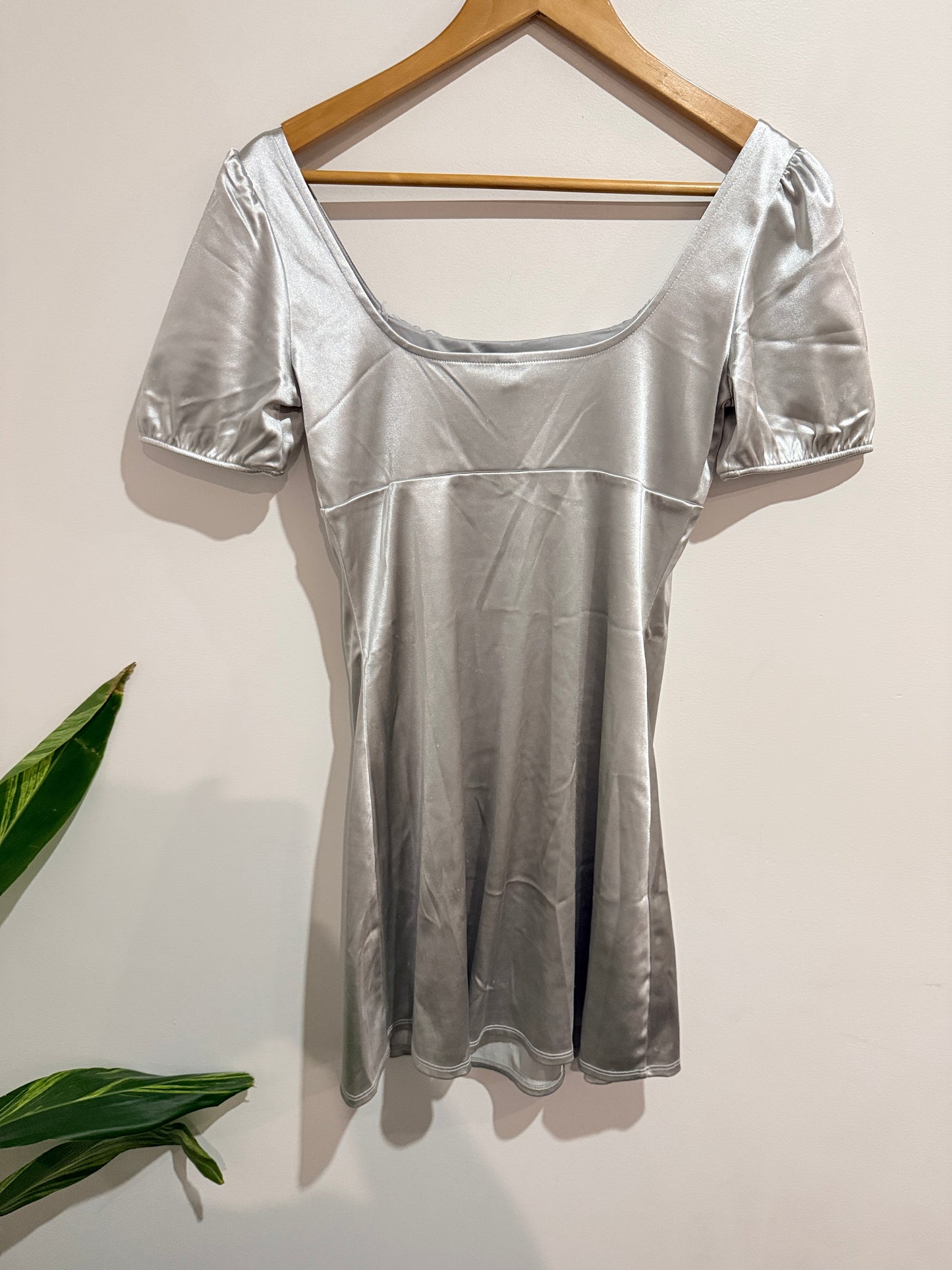 H & M Divided Satin Milkmaid Dress Size S