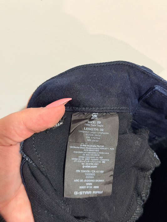 G Raw Skinny Denim Jeans Size 29