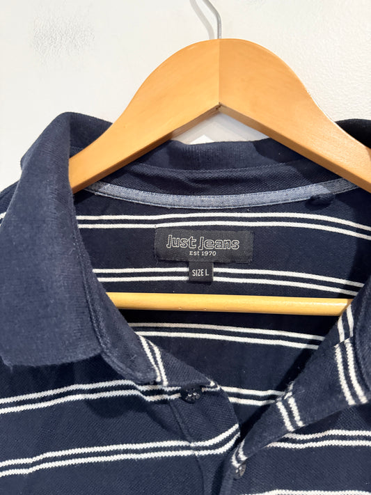 Just Jeans Striped Polo Shirt - Size L