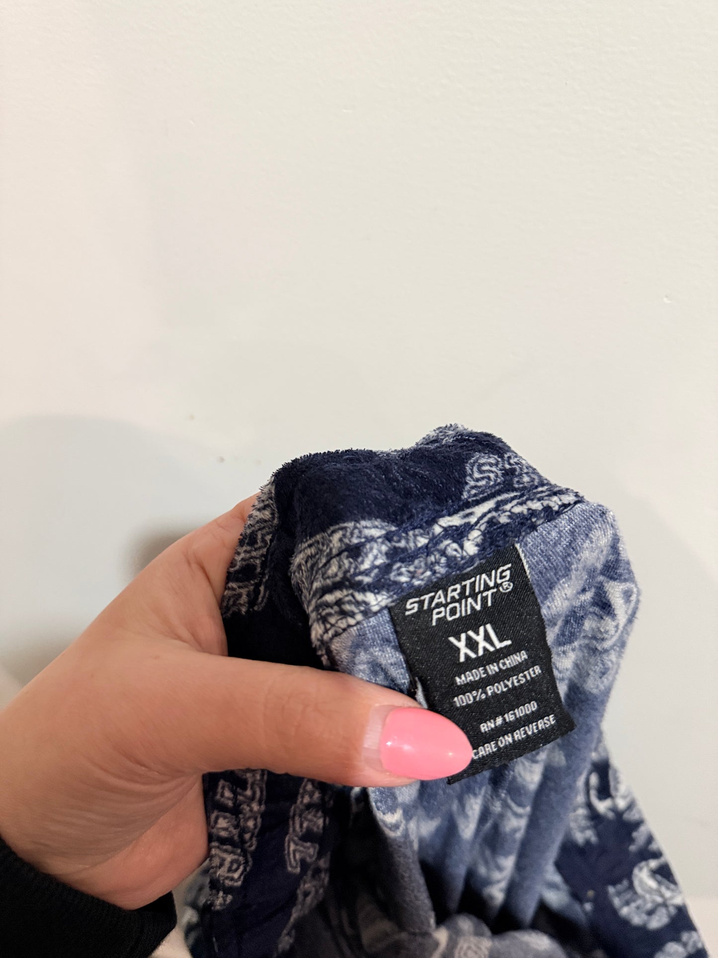 Starting Point Navy State Football Fleece Pajama Pants - Size XXL