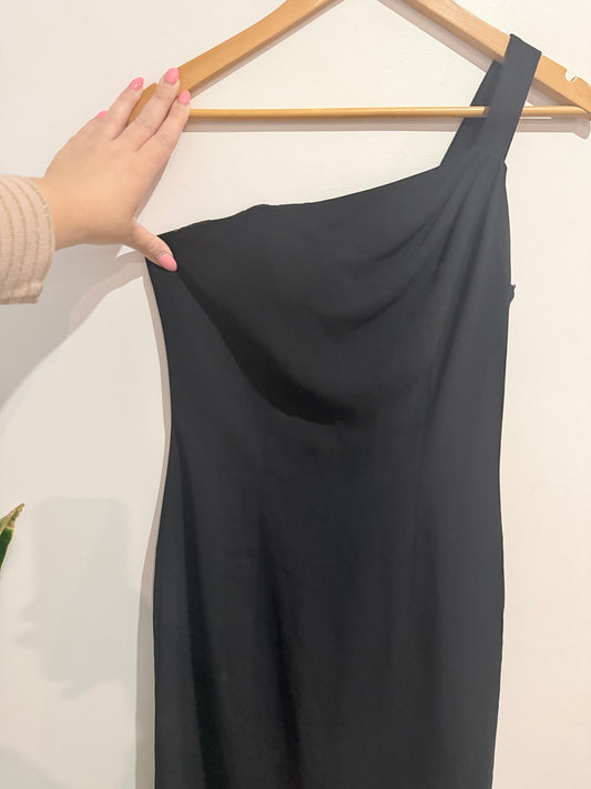 Annmaree Chambers (NZ) Black One-Shoulder Dress - 40cm u/arm
