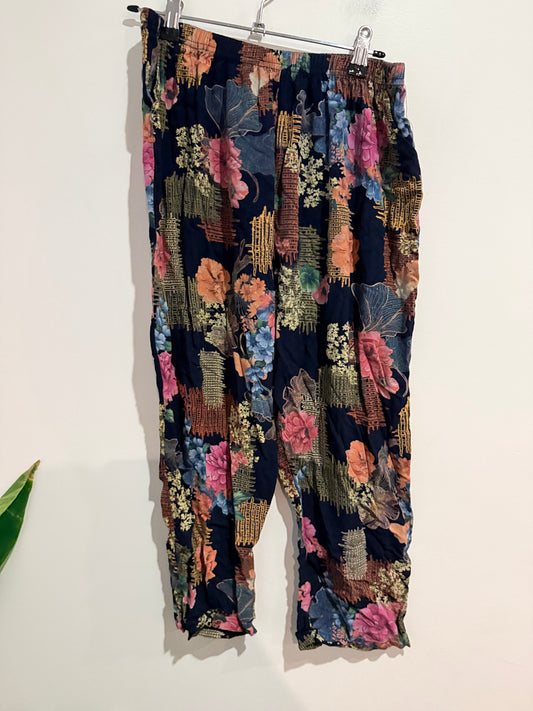Brand Unknown Multicolour Floral Print Harem Pants - 66cm Waist