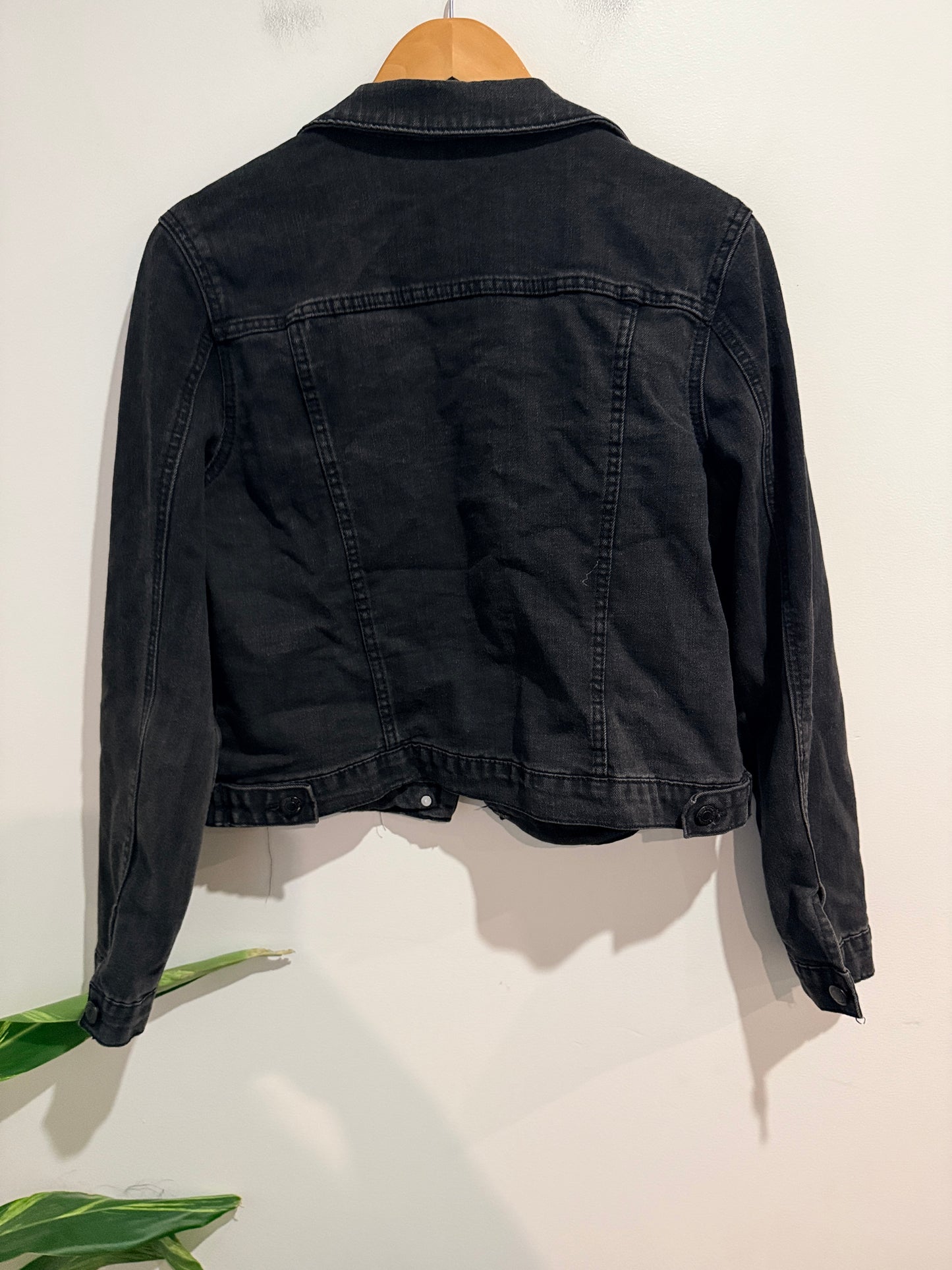 Jay Jays Black Distressed Denim Jacket - Size 12