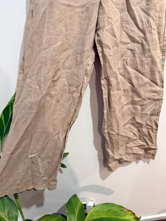 Seed Heritage Linen Wide Leg Pants Beige - Size 8