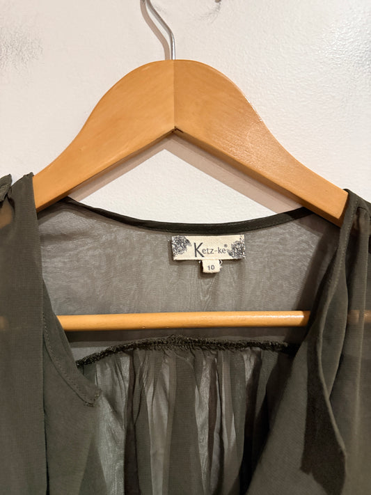 Ketz-ke Sleeveless Collared Top Size 10