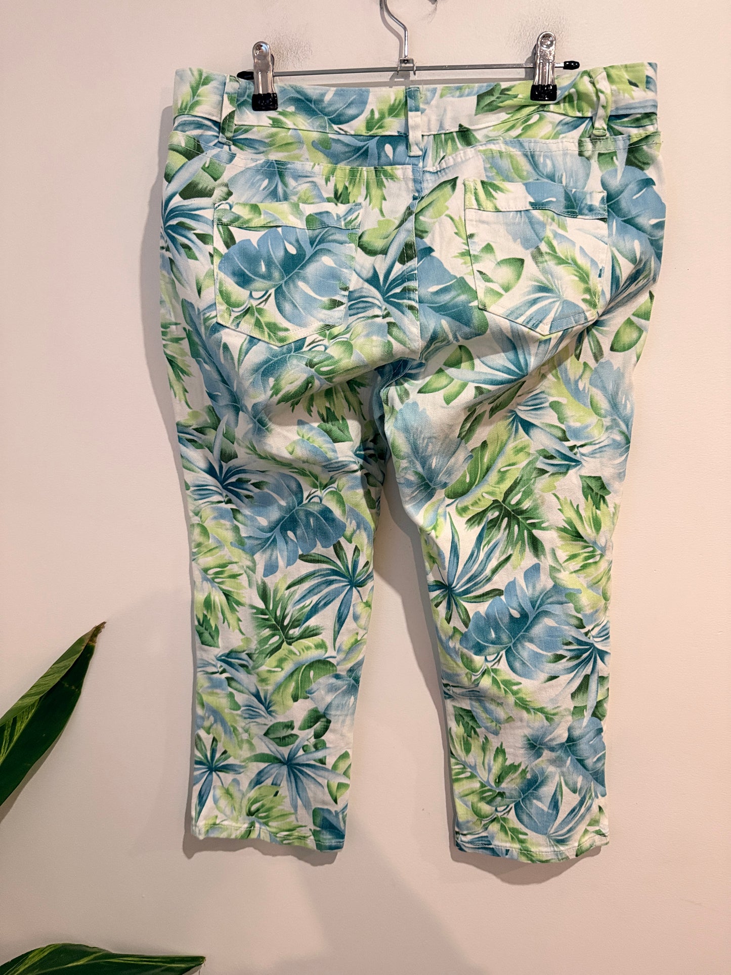 Denim Republic Palm Print Trousers Size 14
