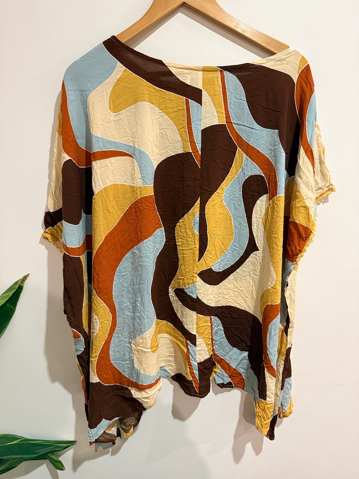 HAVEN Abstract Swirl Print Top Multicolor Size One Size