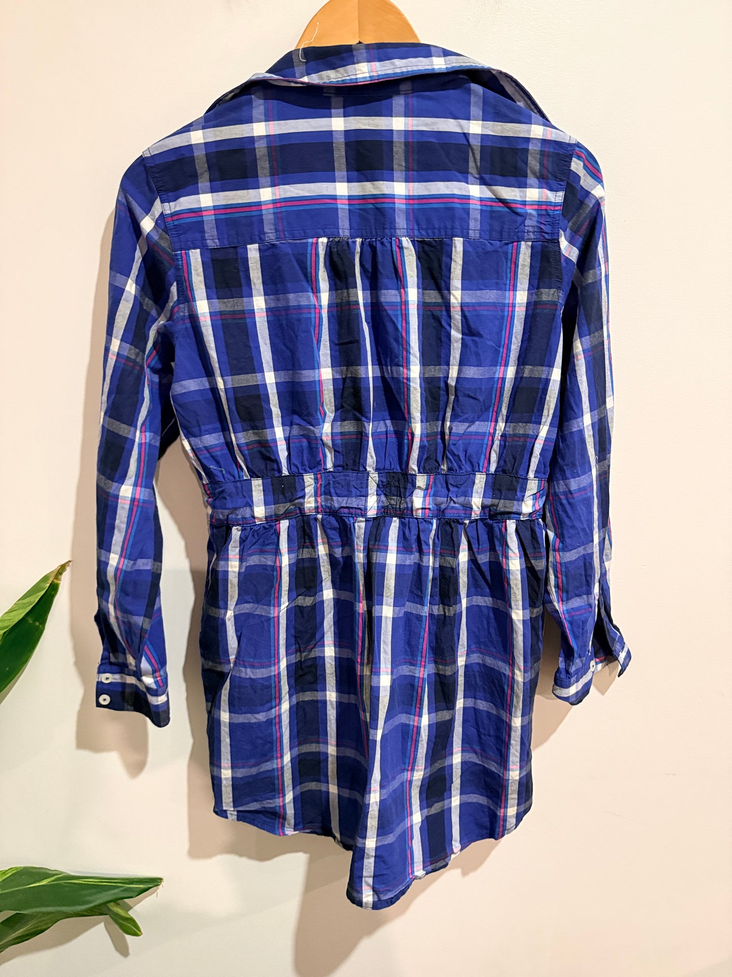Who's Henri? Weekend Plaid Shirt Dress Blue Size 12