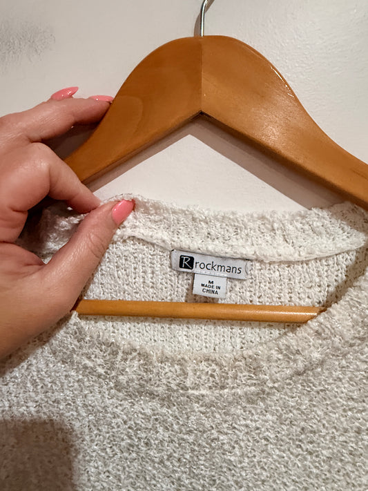 Rockmans Bouclé Knit Sweater - Ivory Size M