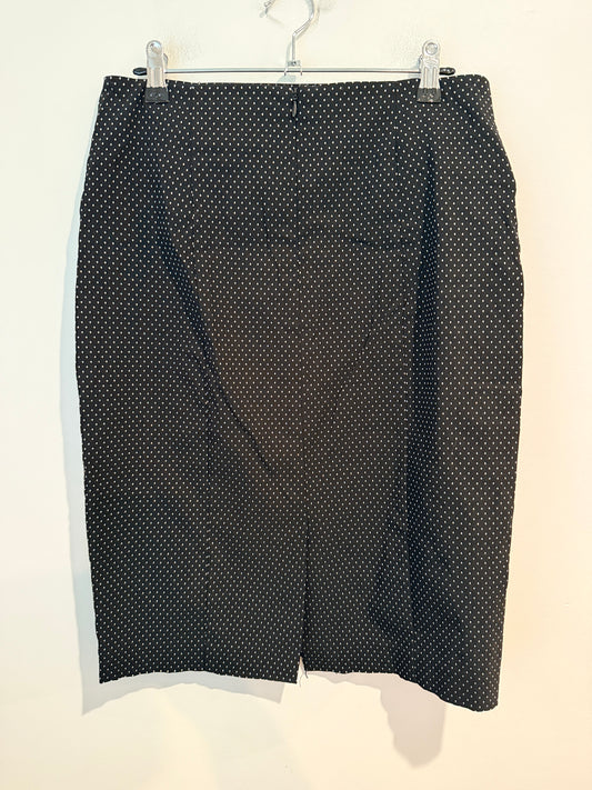 Oliver Black Polka Dot Zip Pocket Pencil Skirt Size 10