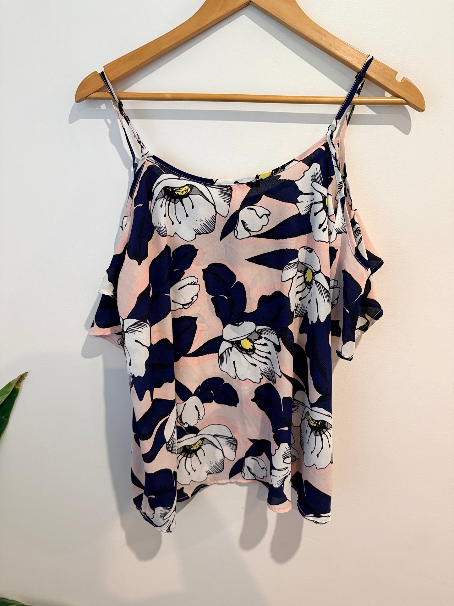 SASS Floral Print Cold Shoulder Cami Top Size 10