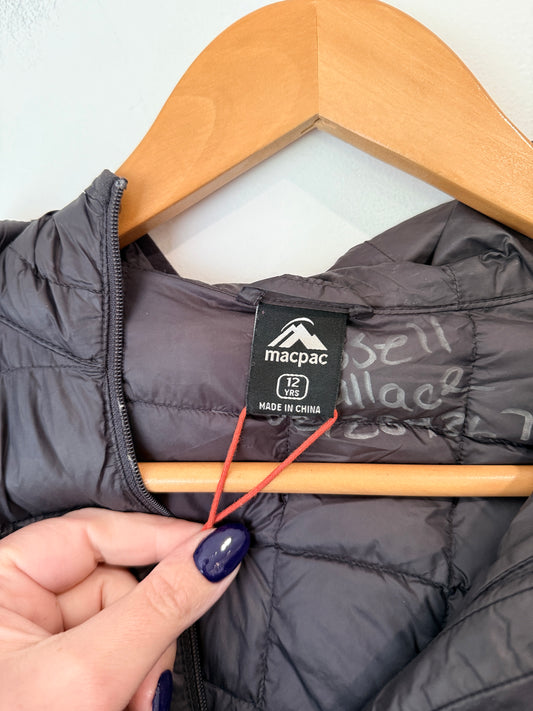 Macpac Hooded Duck Down Puffer Jacket Size 12 Yrs