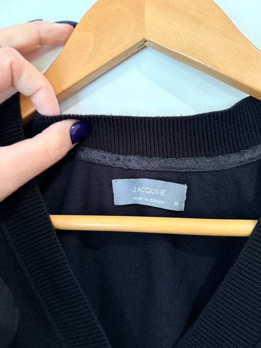 Jacqui.e Knit V-neck Sweater Vest - Black Size M