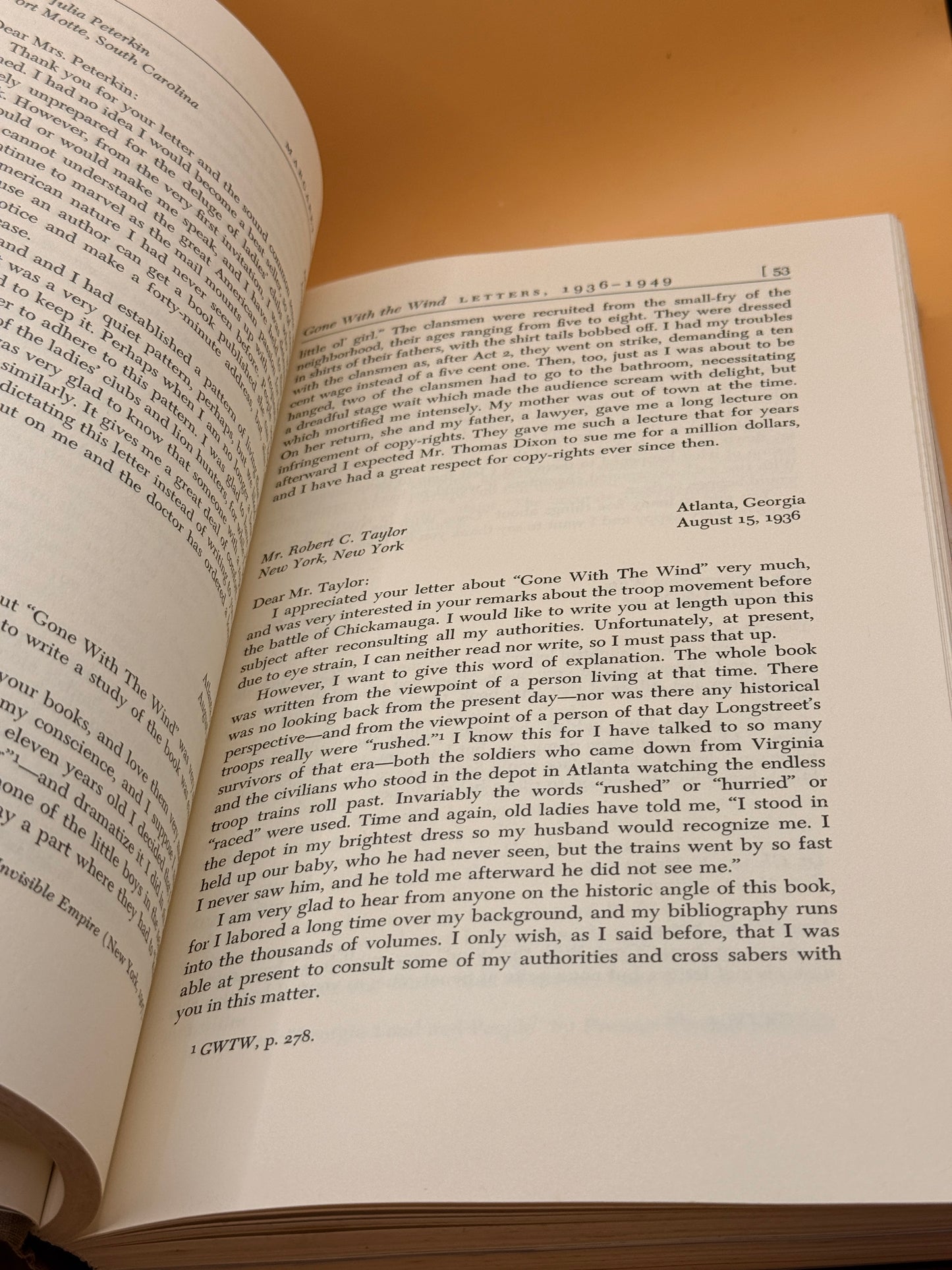 Margaret Mitchell's Gone with the Wind Letters 1936–1949 by Richard Harwell - Second Printing 1976