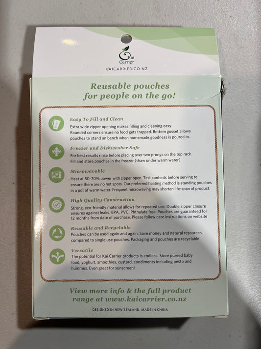 Kai Carrier Reusable Food Pouches 140ml