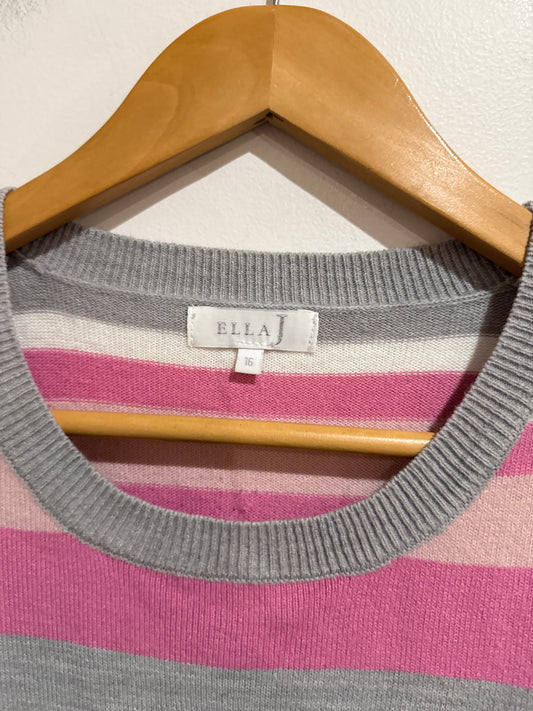 Ella J Striped Knit Sweater Size 16