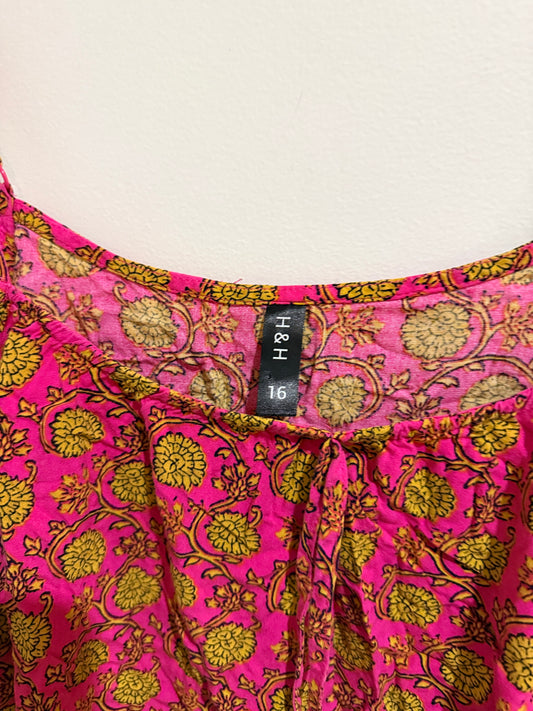 H&H Floral Print Cami Pink Size 16
