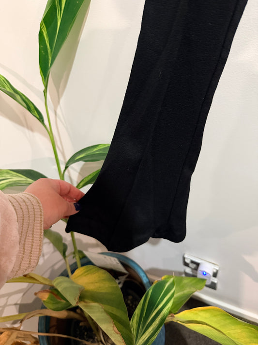 Le Alfashionline Paris Black Bootcut Trousers Size 38 (Waist 33cm)