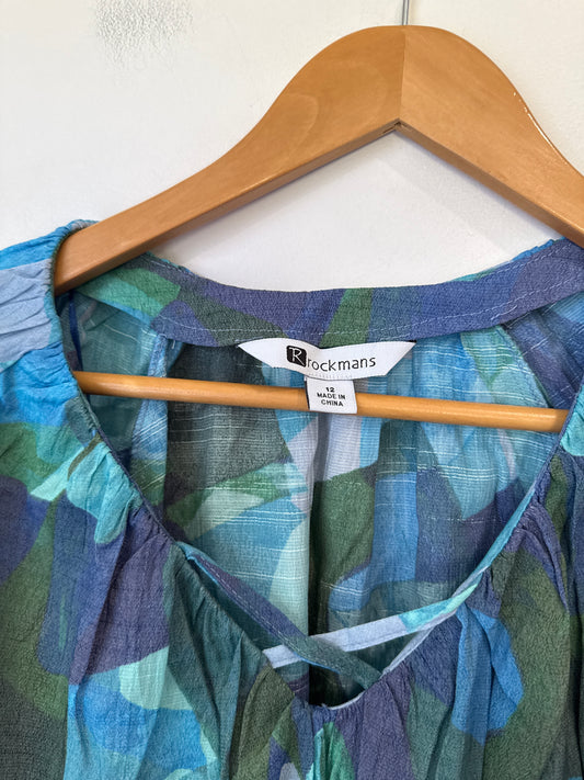 Rockmans Abstract Print Top Size 12