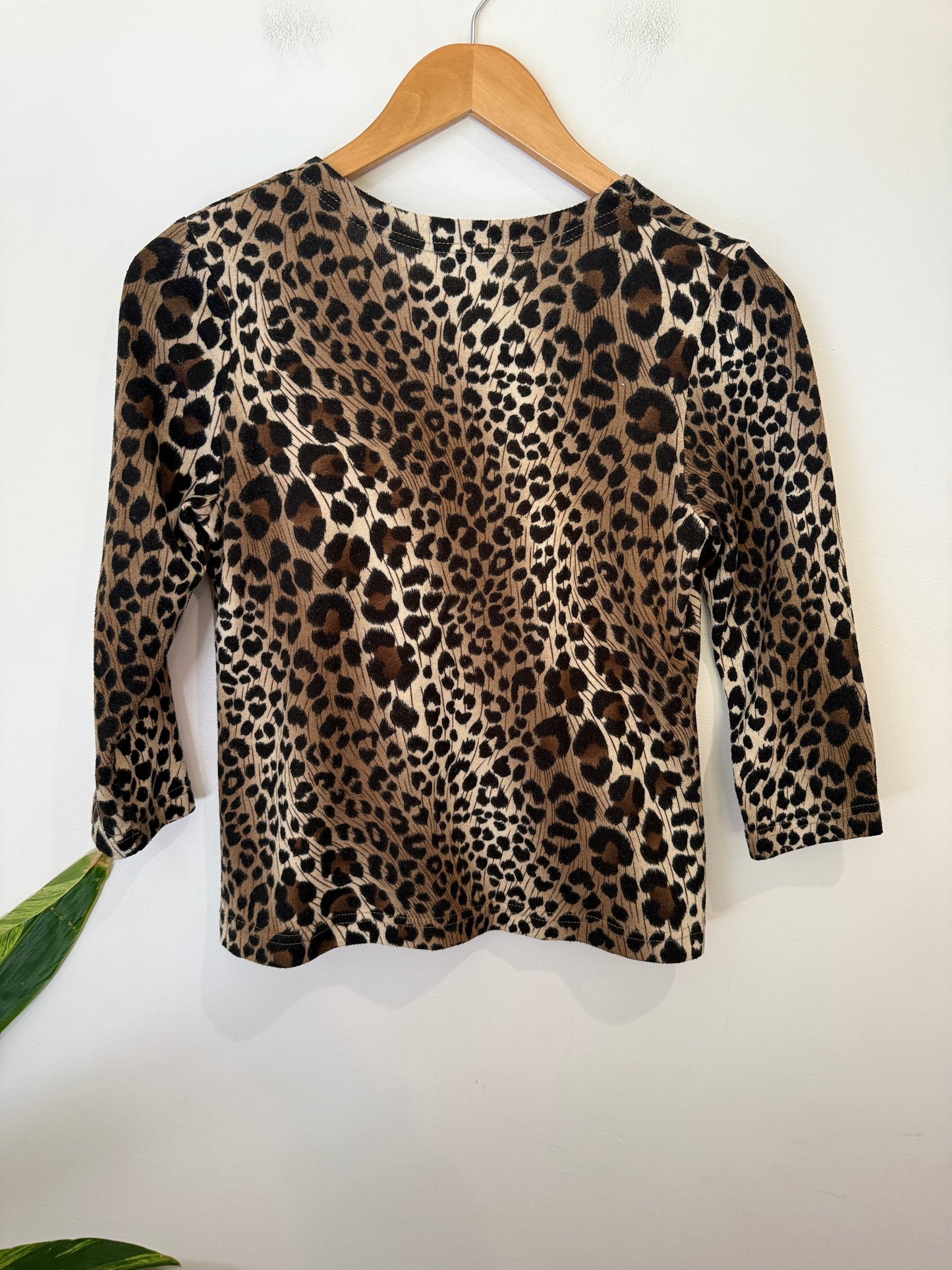 Caroline Morgan Leopard Print Cardigan Size L