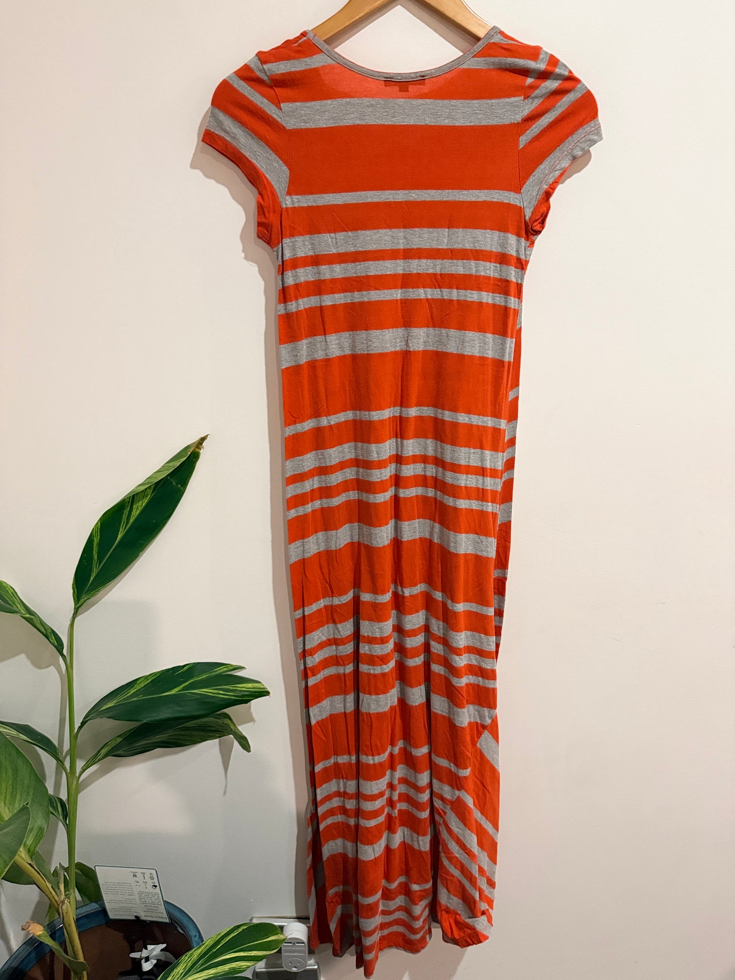 Chemistry Striped Cap Sleeve Maxi T-shirt Dress Size M