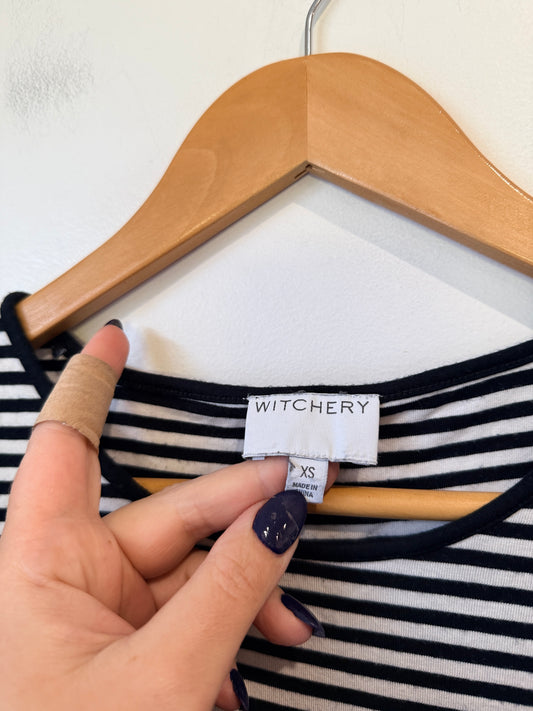 Witchery Short Sleeve Tee Stripe Size XS
