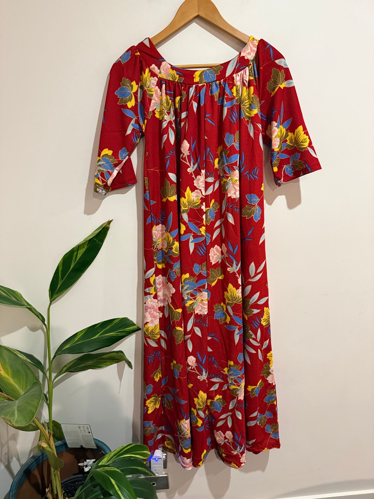 Beeta Fashion Red Floral Off-Shoulder Midi Dress Size XXL